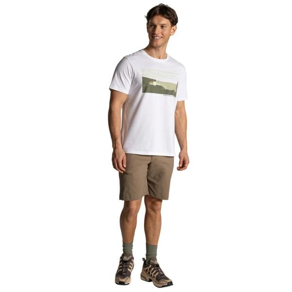 Craghoppers Mens National Trust Sabden Scenery Short-Sleeved T-Shirt - White - 