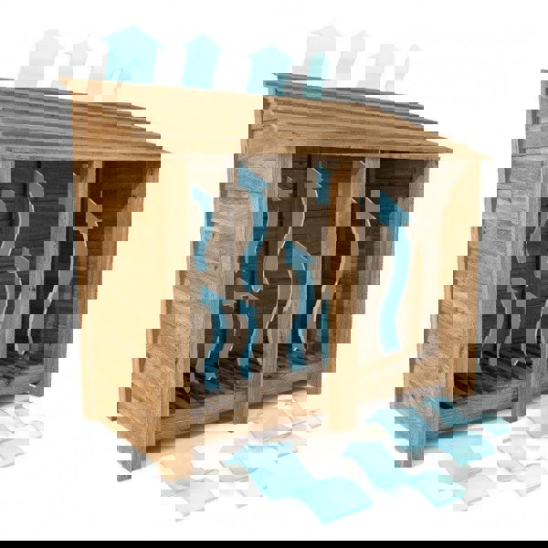Giant Layzee log store with kindling shelf & Door options, tanalised timber, two sizes