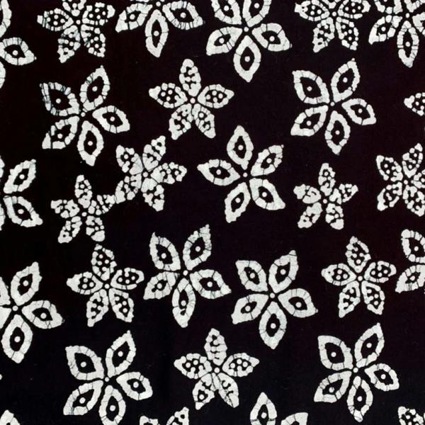 Minerva Black and White Cotton Batik Dressmaking & Quilting Fabric per metre, 110cm / 43" Wide