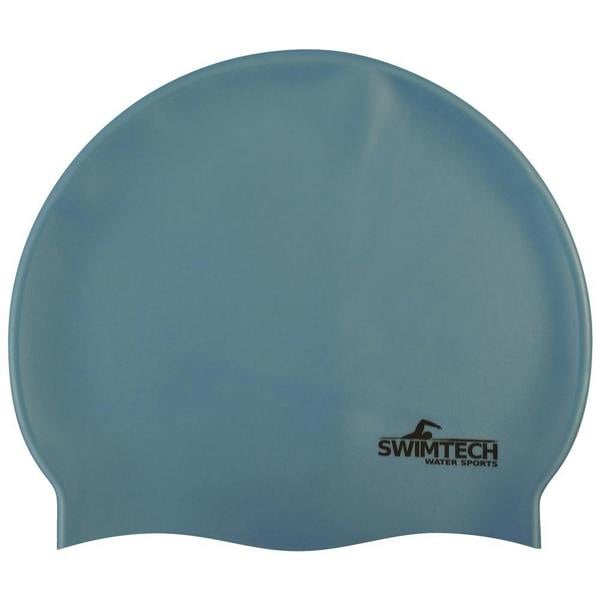 SwimTech Unisex Adult Silicone Swim Cap - Sky Blue - 