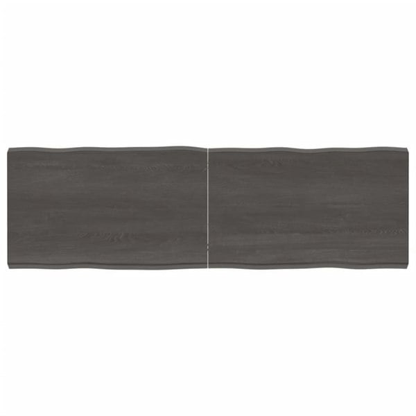 Berkfield Table Top Dark Grey 160x50x6 cm Treated Solid Wood Oak Live Edge