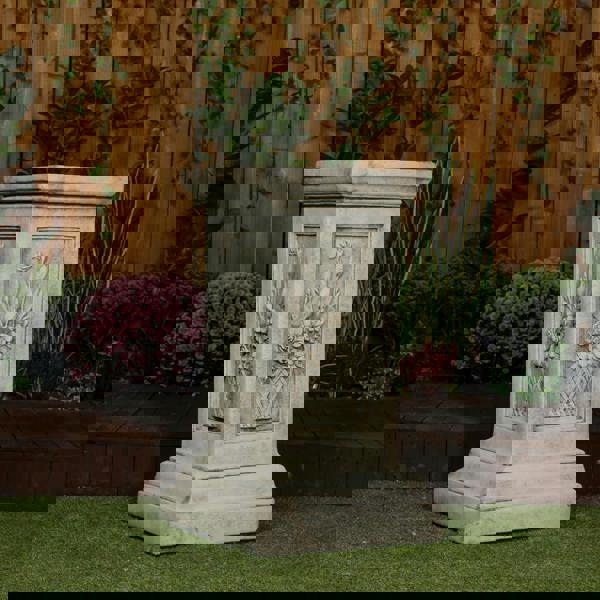 Giant Square Floral Plinth Pillar Column