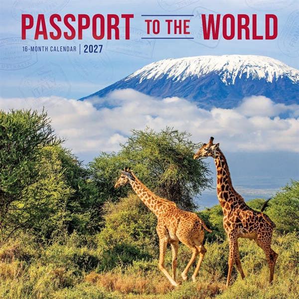 Passport to the World Calendar 2027, Wall Calendars, Month To View, Travel, Gift