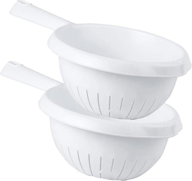 1 x Ice White Handled Colander/Sieve Deep Filter Basket