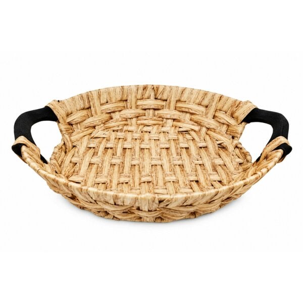 Dyzi Round Woven Basket with Handles 29cm Decorative Serving Storage Tray