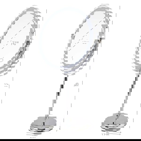 Showerdrape Iris 5x Magnifying Chrome Makeup Vanity Mirror with LED Light