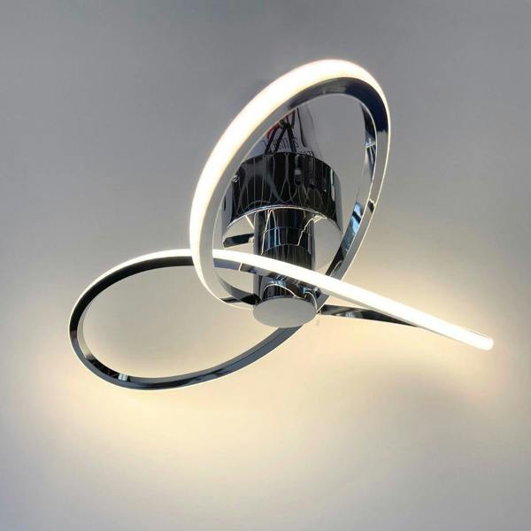 Pagazzi Lighting Reggie Polished Chrome LED Semi Flush Ceiling Light