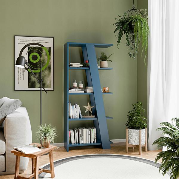 Furniture To Go Natta 5-Tier Shelving Unit in Night Blue