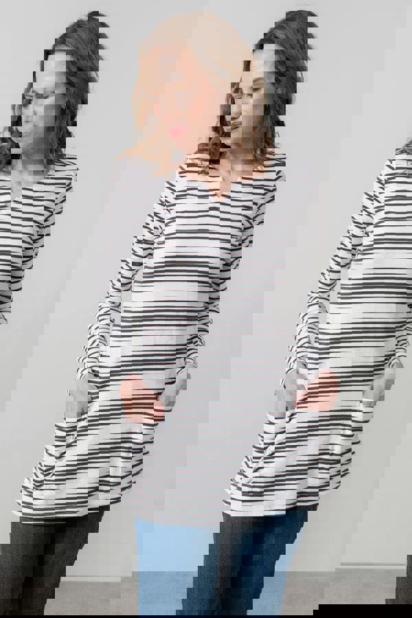 Maple Striped Jersey Tunic Chocolate | Lily and Me Clothing