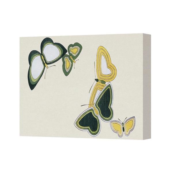 Benjamin Tate Design Butterfly Wall Art Canvas Print Green Yellow Butterflies Decor