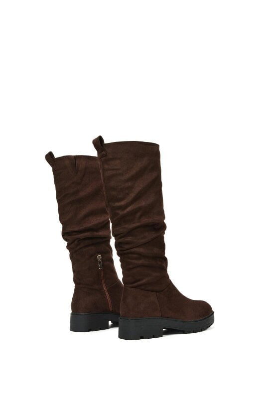 XY LONDON Chunky Sole Slouchy Knee High Boots