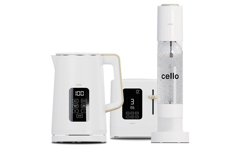 Cello Refresh Bundle - Digital Kettle, 2 Slice Toaster and Soda Maker