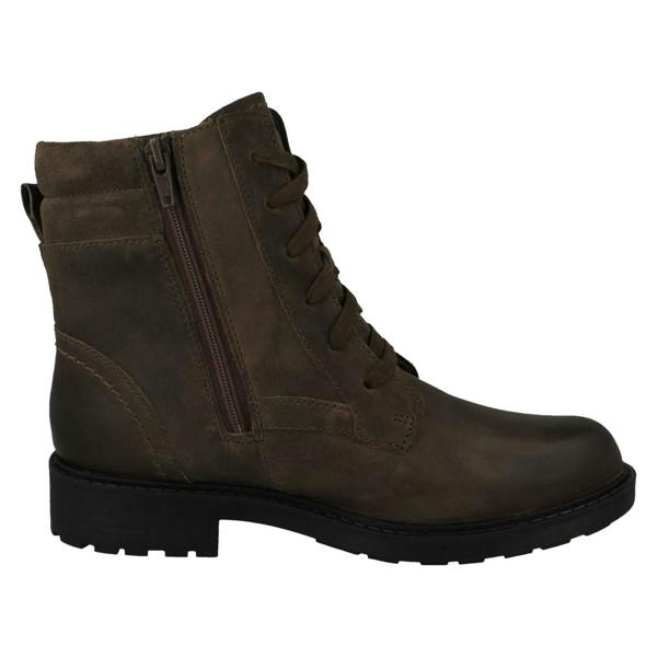 Clarks Ladies Clarks Lace Up Detailed Ankle Boots Orinoco2 Spice