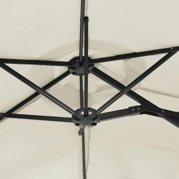 Berkfield Double-Head Parasol Sand White 316x240 cm
