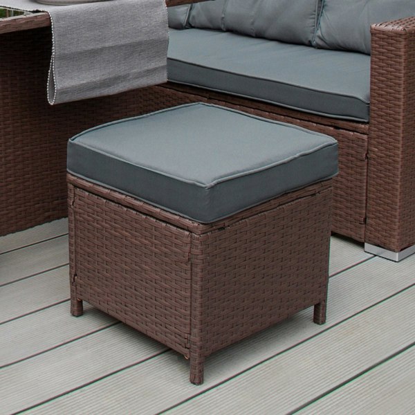 Jardi Rattan Corner Set & Cushion Storage Box - Brown