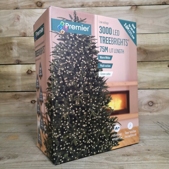 Samuel Alexander 3000 LED 75m Indoor Outdoor Christmas Multi Function Mains Operated String Lights with Timer in Warm White
