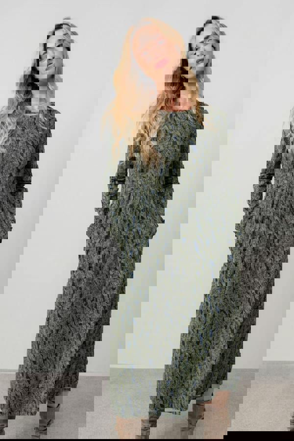 Lily & Me Damson Cotton Jersey Midi Dress Navy