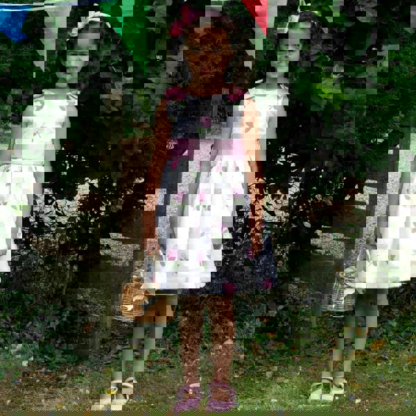 Rachel Riley Pink Rose Embroidered Organza Dress