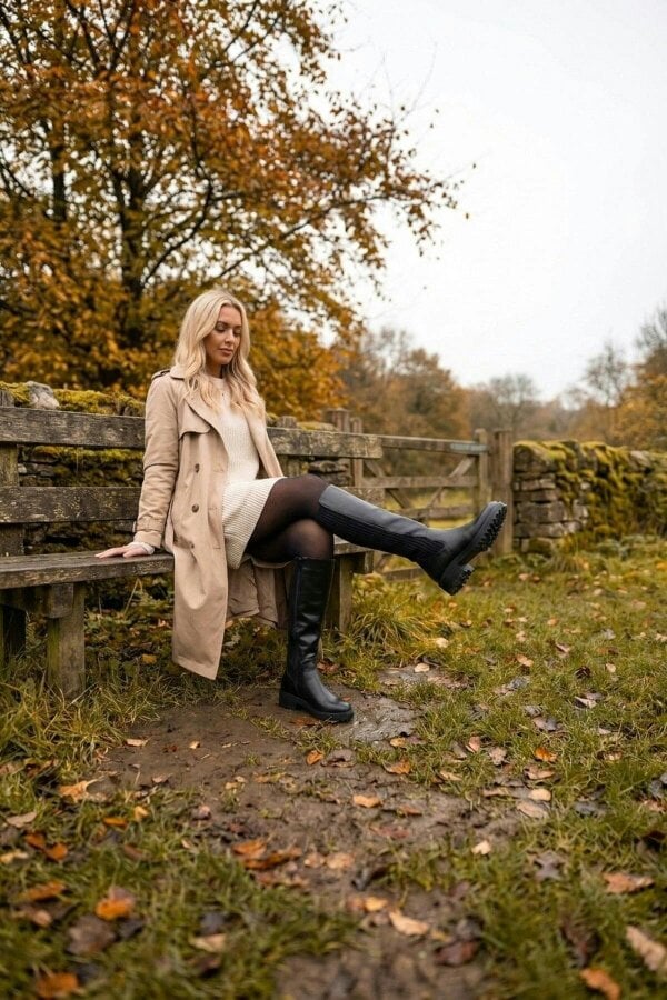ikrush Aurelia Zip Up Knee High Boots