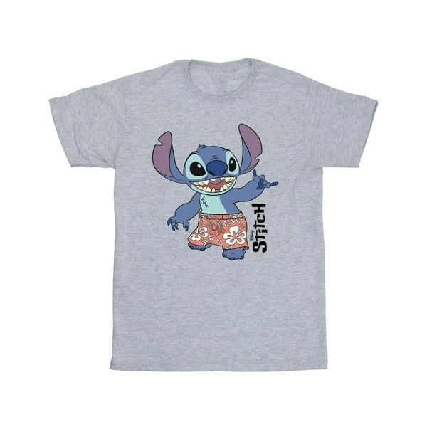 Disney Girls Lilo & Stitch Bermuda Shorts Cotton T-Shirt - Sports Grey