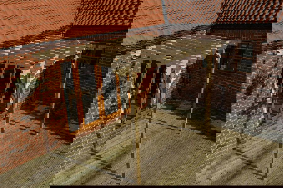 Arbor Garden Solutions Wall Mounted Wooden Pergola Kit - Sculpted Design