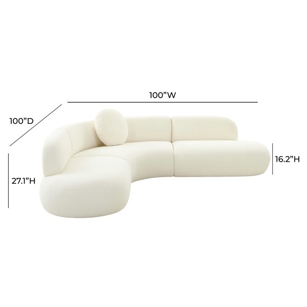 Furniture Edit Broohah Cream Boucle Sectional Sofa