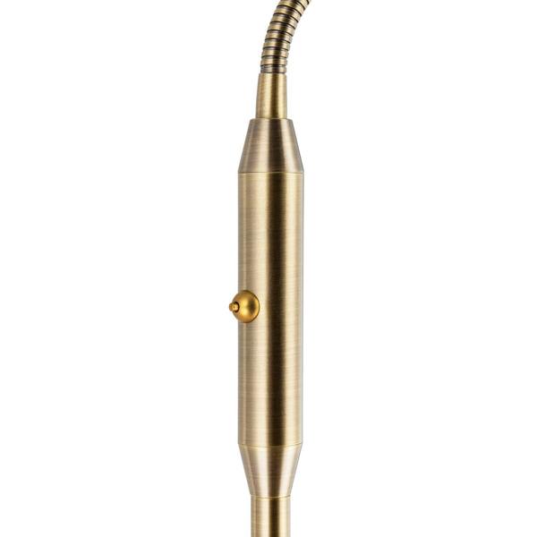 Modern Antique Brass Task Floor Lamp with LED Halo Ring and CCT Dimmer Image 3