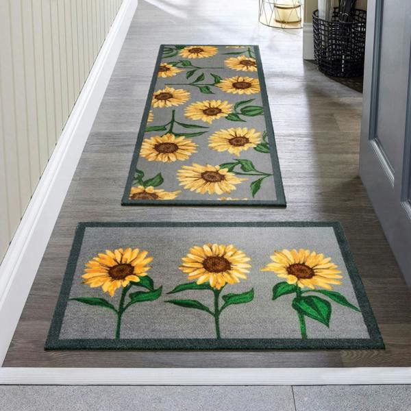 The Rugs Washable Sunflowers Themed Mat