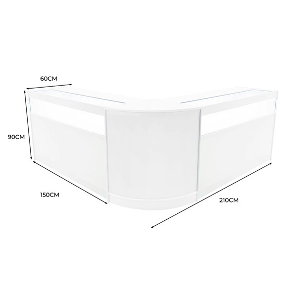 Monstershop Iris LED Shop Counter Set CM60 & 2 x B1500 - White