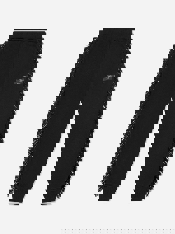 Balmain Girls Fringed Logo Joggers in Black