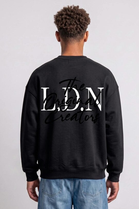 London Attitude Oversized LDN Original Creators Sweatshirt in Black