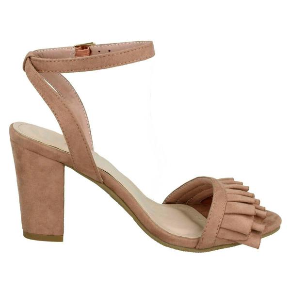 Spot On Ladies Spot On Mid Chunky Heel Sandals