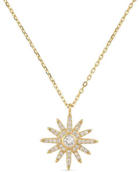 Dainty 14K Gold Star Sun Necklace - Necklaces - Elk & Bloom