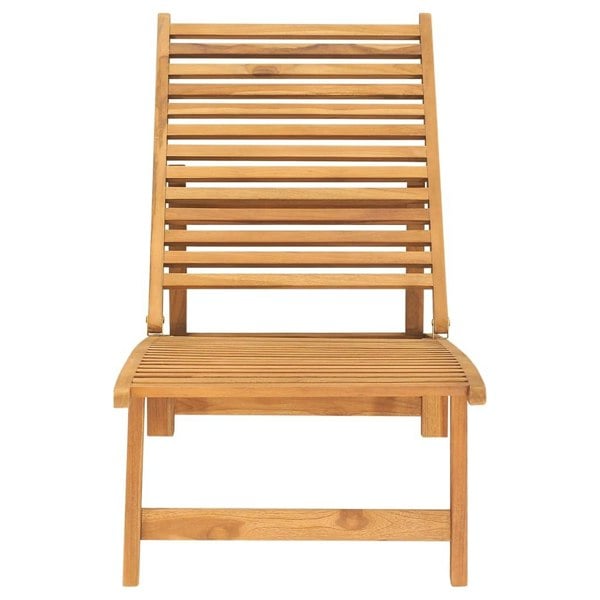 Berkfield Sun Lounger Solid Teak Wood
