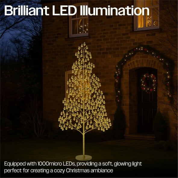 Scotts of Stow Xmas Haus  Outdoor LED Christmas Tree Balls Festive Light