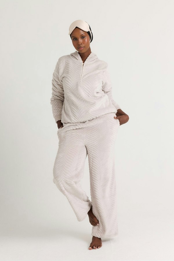 Cosy Chevron Lounge Suit in Almond - Loungewear