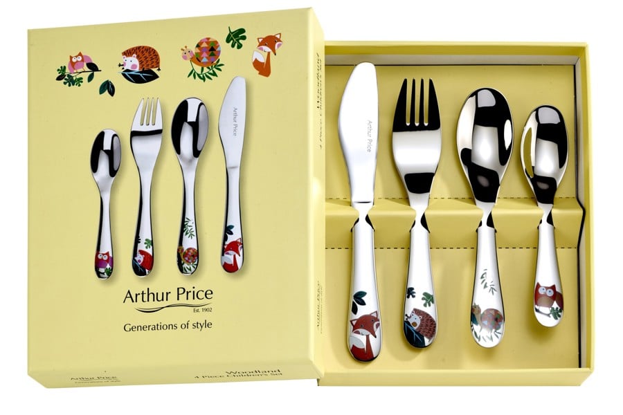 Arthur Price 'Woodland' Stainless Steel 4 Piece Childrens Gift Boxed Cutlery Set