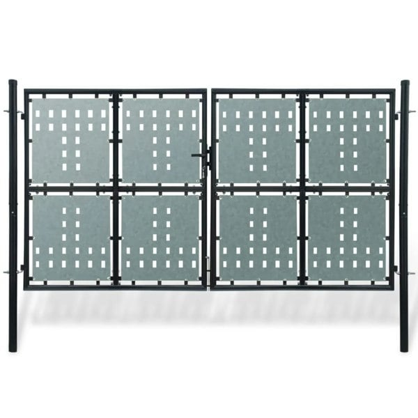 Berkfield Black Double Door Fence Gate 300 x 200 cm