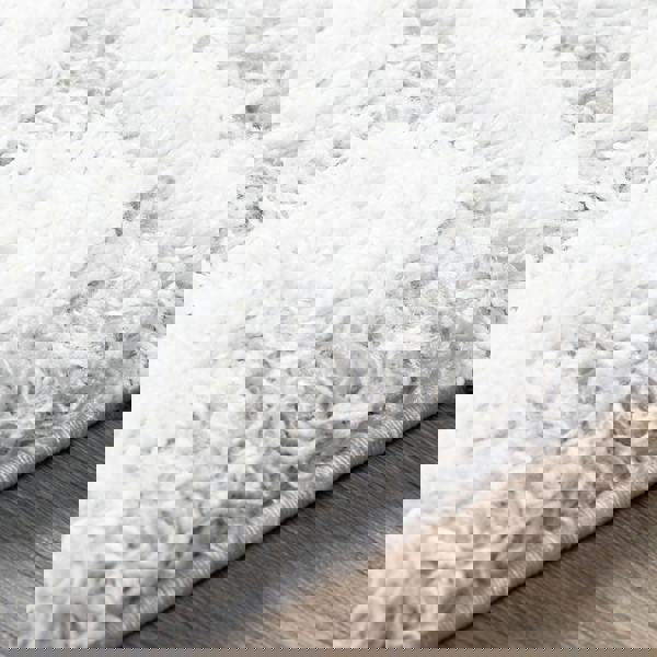 Livabliss Urban Shag-Geometric White Grey Soft Plush Pile Rug