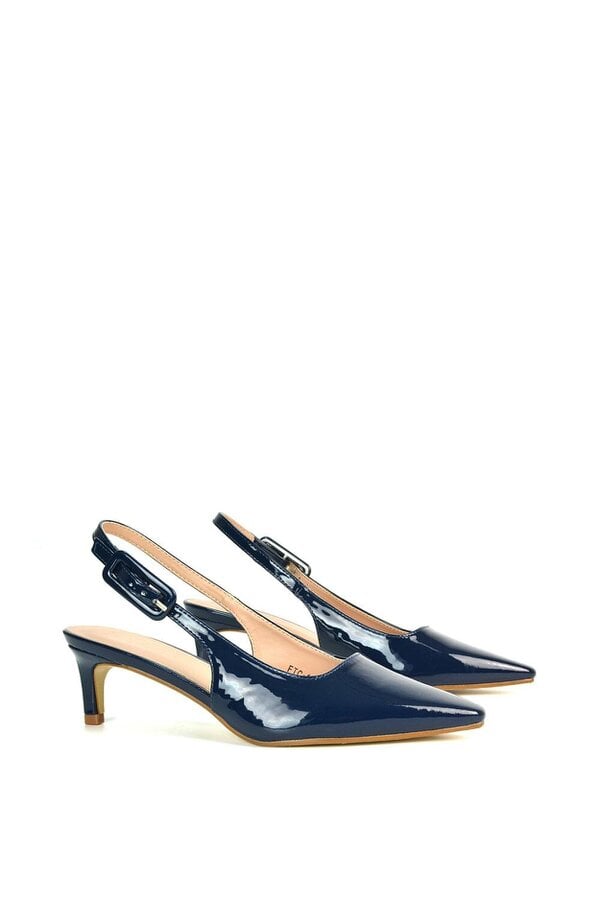 XY LONDON Kitten Heel Court Shoes With Slingback