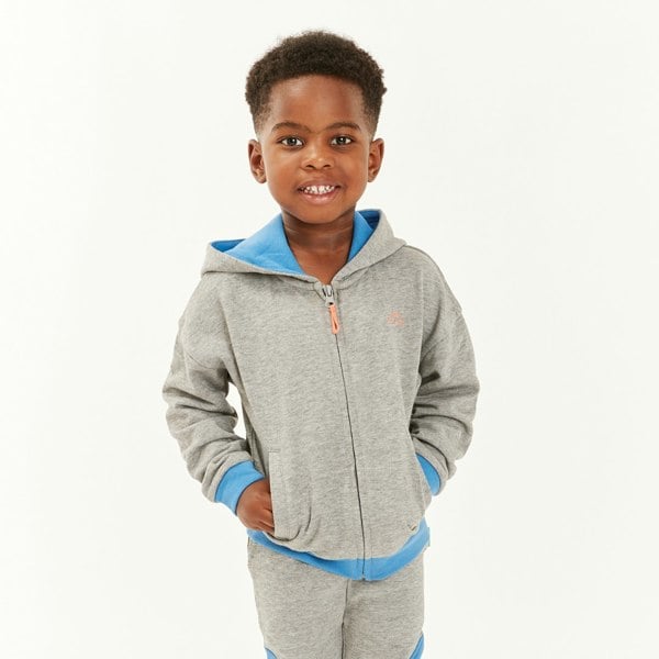 Luca and Rosa Grey & Blue Boys Zip Up Hoodie