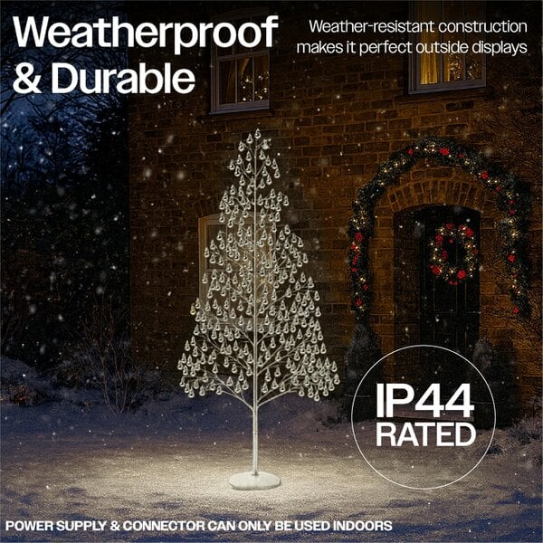 Scotts of Stow Xmas Haus  Outdoor LED Christmas Tree Balls Festive Light