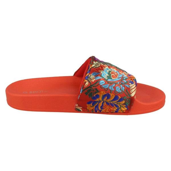 Spot On Ladies Spot On Chinese Print Mule Sandals