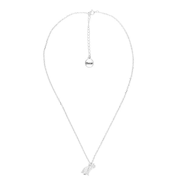 Long - Haired Cat Silver Necklace - Personalised - MYLEE London