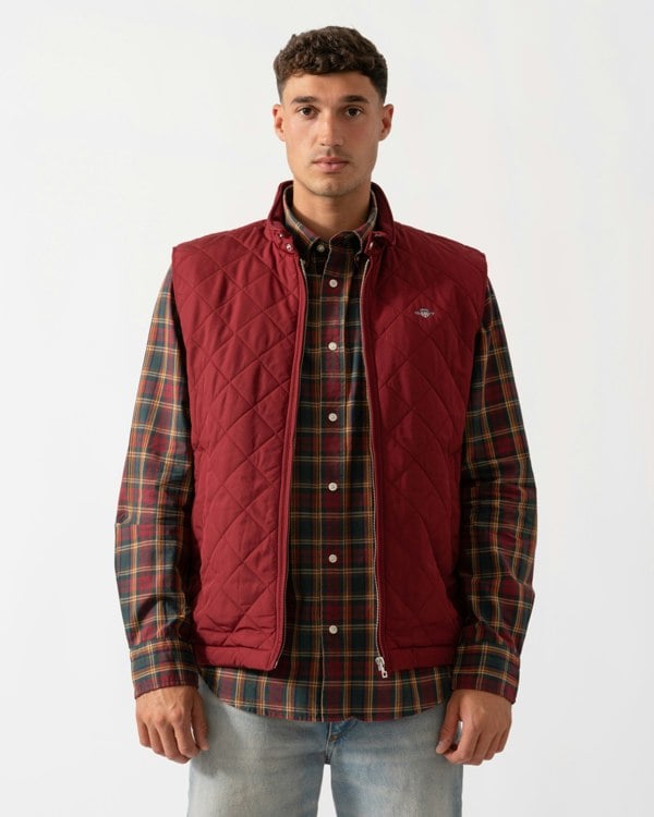 GANT Mens Quilted Windcheater Vest - 604 Plumped Red