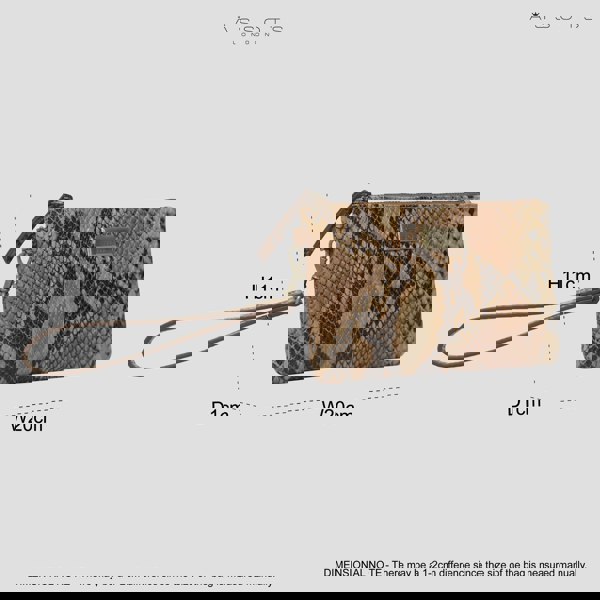 Assots London 'KAREN' Tan Snake Print Real Leather Wristlet Clutch Bag