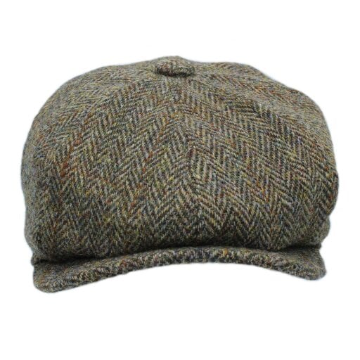 Heather Hats & Accessories Genuine Harris Tweed 8-Panel Flat Cap, Satin Lining, Outdoor Wear, Moorland Brown