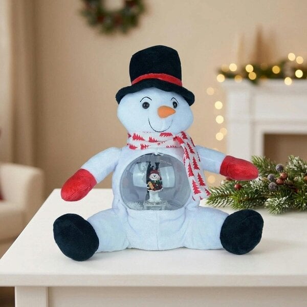 Garden Greatness Plush Snowman with Snow Globe Decoration