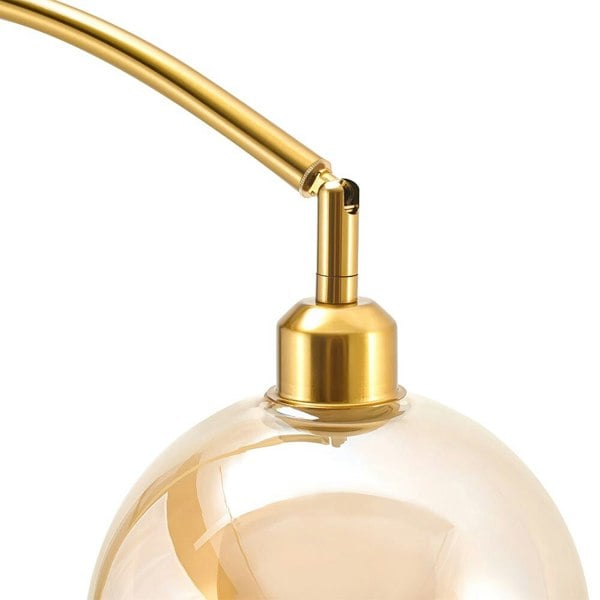 Modern Adjustable Arc Floor Lamp with Wood Tray Floor Lamps Living and Home