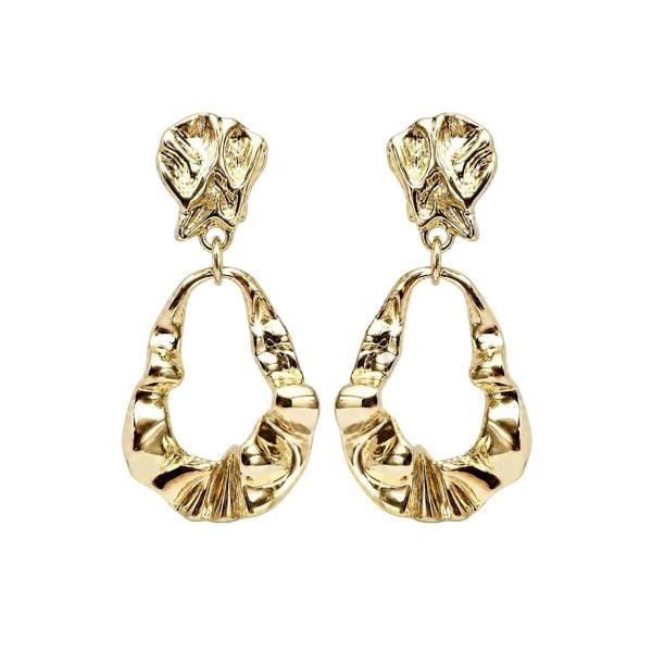 Gold Trip Rippled Hoop Clip On Earrings